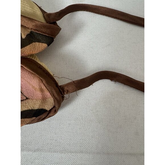 Vintage Y2K Rare Find Bebe Women Medium Silk Babydoll Cami Pink Mocha Boho Fairy - Picture 13 of 14